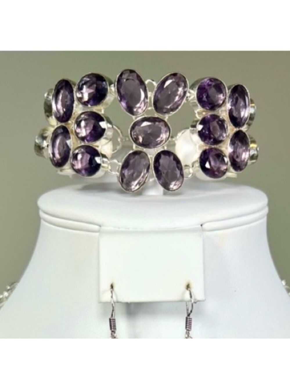 Amethyst 925 Synthetic Gemstone Large Bracelet ONLY